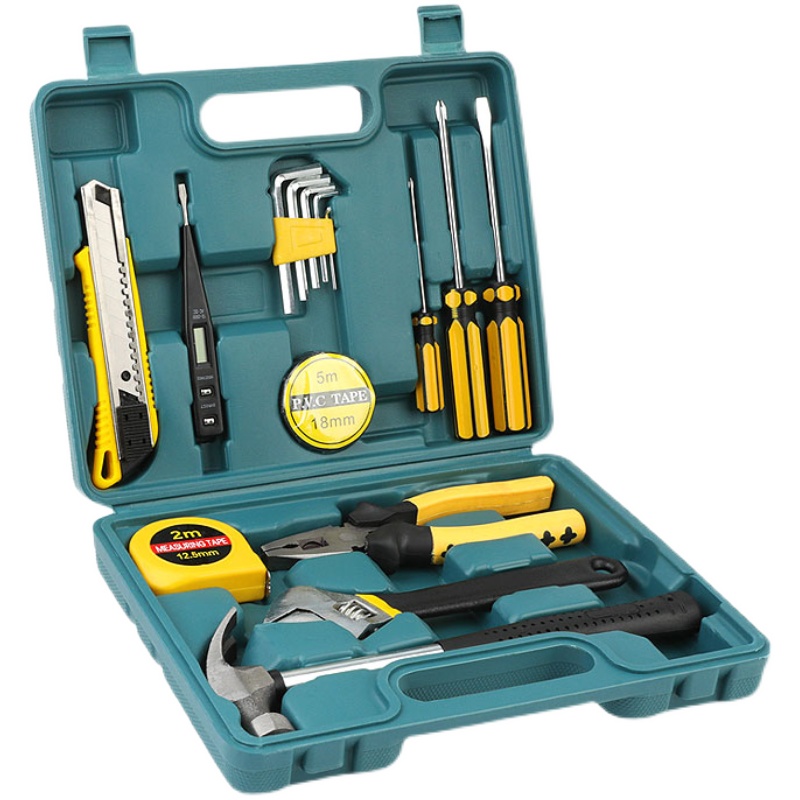 五金工具b箱套装车载家用老虎钳扳手螺丝刀多功能组合手提卷尺全