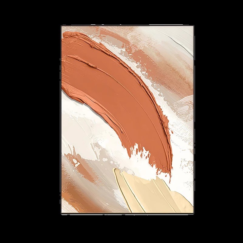 抽象橙色b肌理客厅沙发背景墙装饰画玄关过道挂画高级感奶油风壁