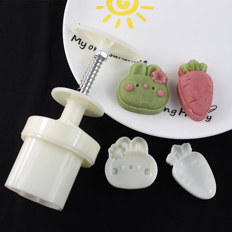立体胡萝卜兔子辅食造型模具做绿豆冰糕的按压工具压花X机器不粘5