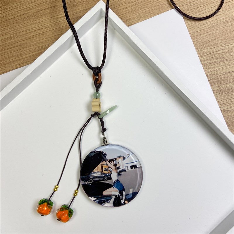 照片双面定制柿柿平安如意汽y车挂件车载挂坠生日礼物送男女朋友