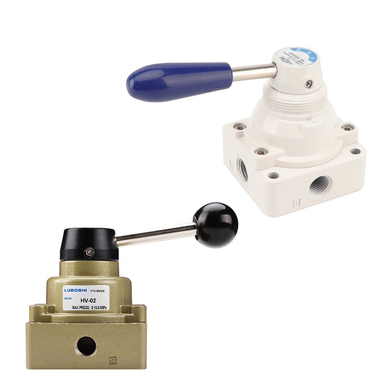 气动三位四通手动阀手转阀4HV230-08/330-10/410-15/HTV-02-03-04