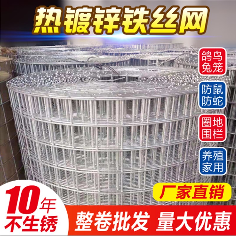 镀锌铁丝网围栏防护隔离网养鸡B家用电焊网护栏网果园养殖网栅栏