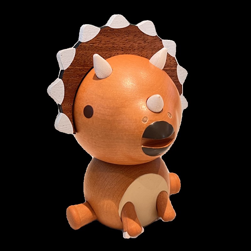 森活木质b有趣车载摇头摆件中控台汽车内饰饰品实木弹簧恐龙耶诞