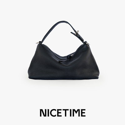 NICETIME简约荔枝纹头层饭盒包