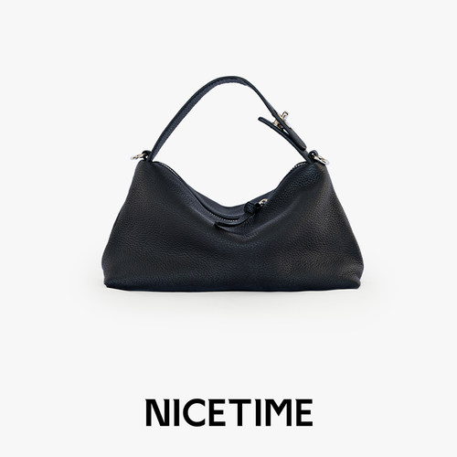 NICETIME简约荔枝纹头层饭盒包