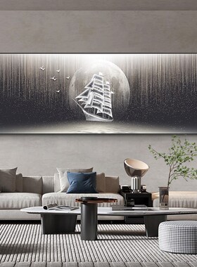现代轻奢床头装饰画客厅卧室意式简约寓意画高级感U沙发背景墙壁
