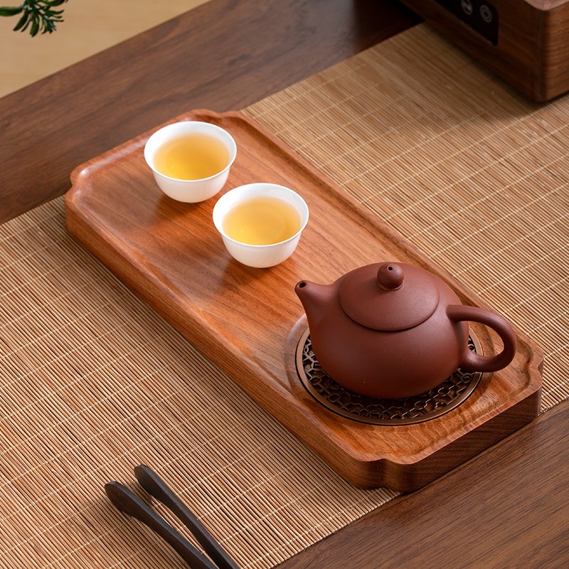 花梨木茶托盘实木家用轻奢新中式小型一两人干N泡台茶盘2024新款