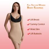 欧美新粉美人心计吊带裙塑身带文胸打底裙连体收腹束身衣内衣