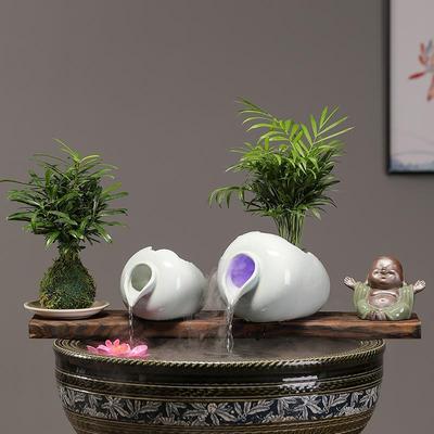 生态流水陶罐开口过滤循环水摆件鱼缸养鱼配件创意庭院造景装饰