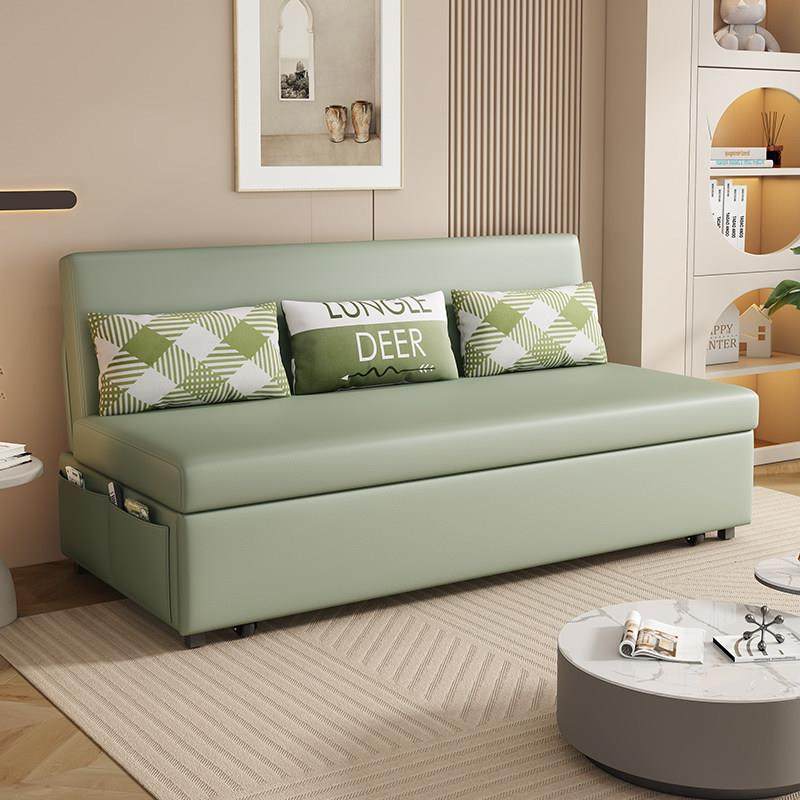 猫抓皮沙发床两用双人折叠1米5伸缩客厅多功能小梳化床折叠沙发床