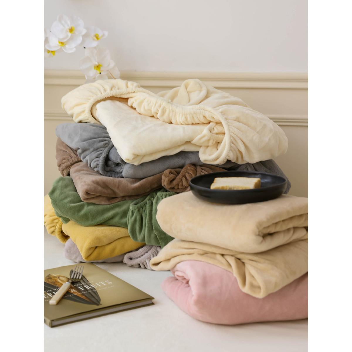 秋冬加厚保暖牛奶绒床笠式床单简约纯色床罩保护套床套床上用品