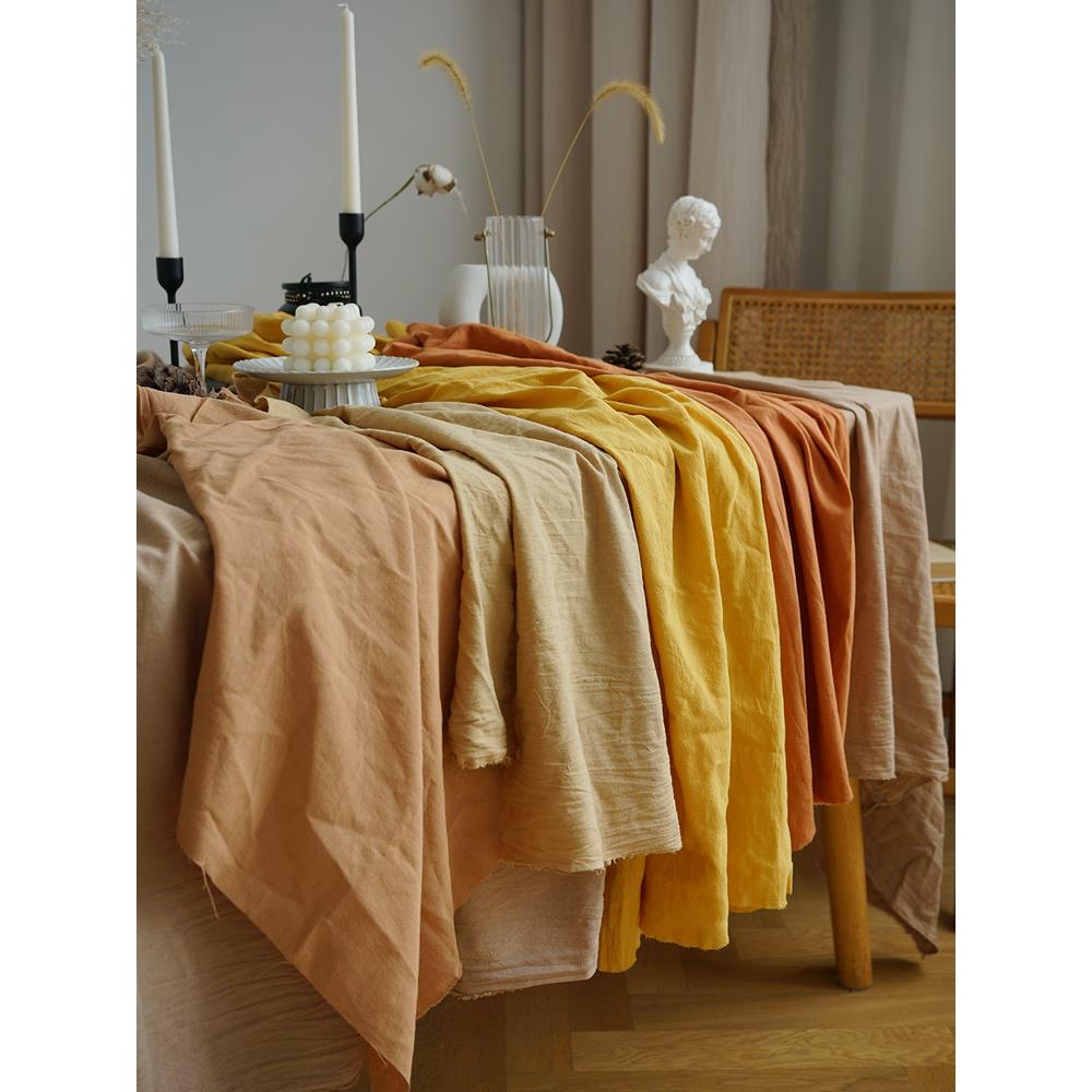 法式复古甜品台桌布棉麻布艺生日派对摆摊宿舍拍照背景挂布高级感