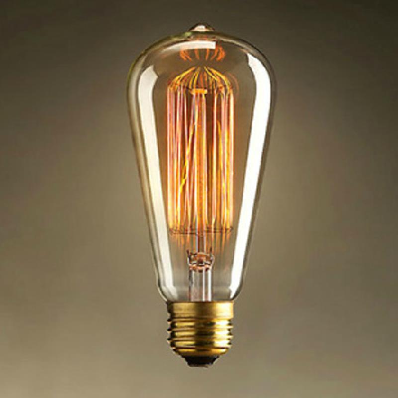 美式复古爱迪生灯泡仿古ST64大功率E27全铝灯头咖啡厅吧台t2y865