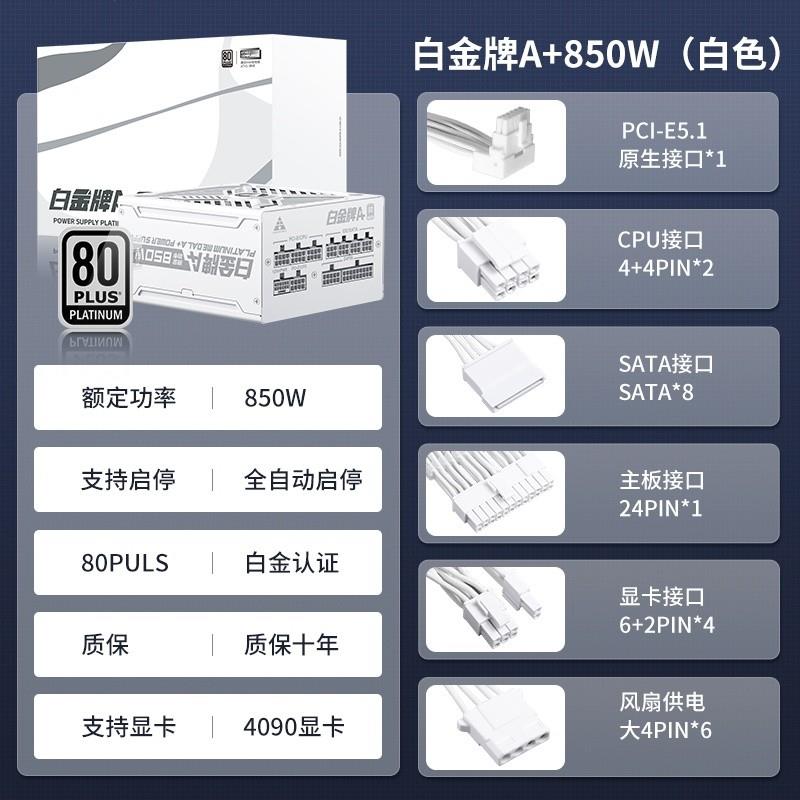 金河田650W/750W/850W/1050W/1250W电源80PLUS白金牌铜牌白金A+