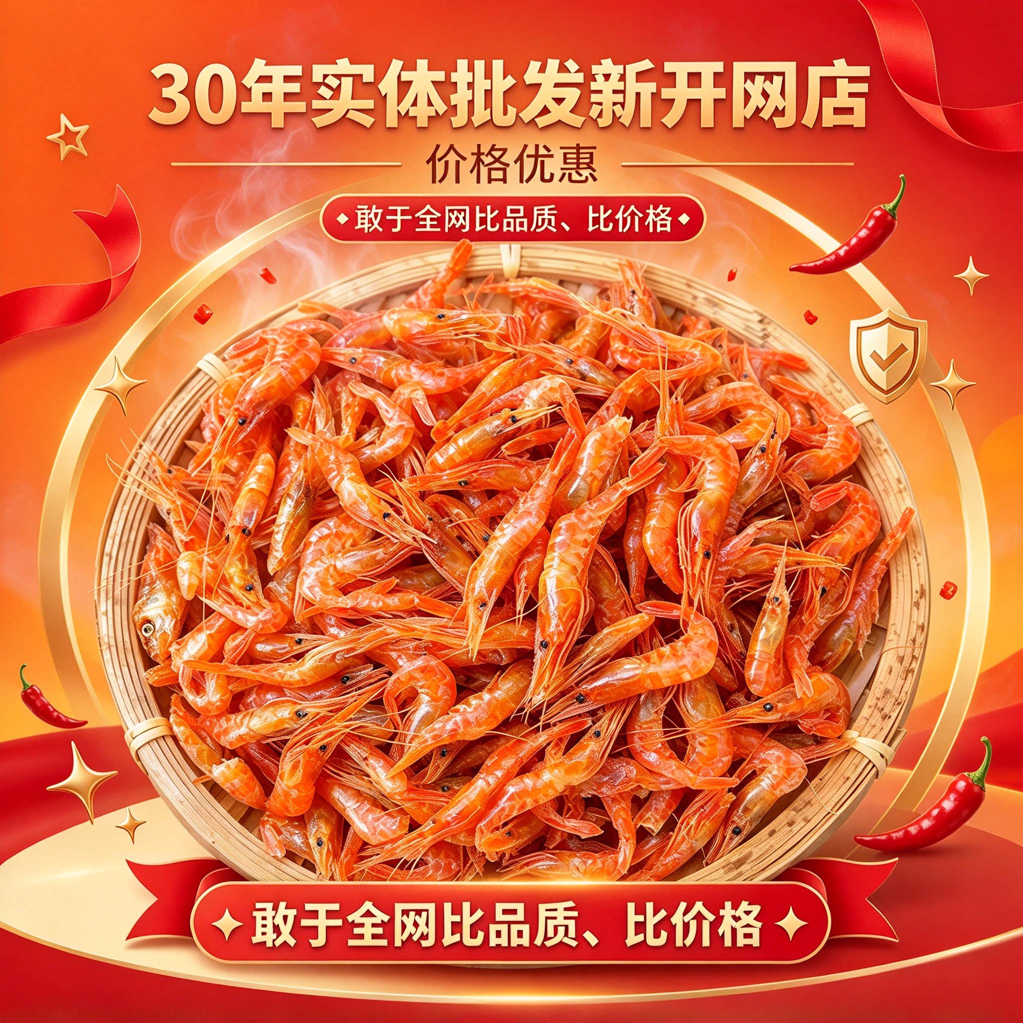 虾干小河虾新货开袋即食干货小鱼小虾烤虾干淡水无盐虾干即食特大