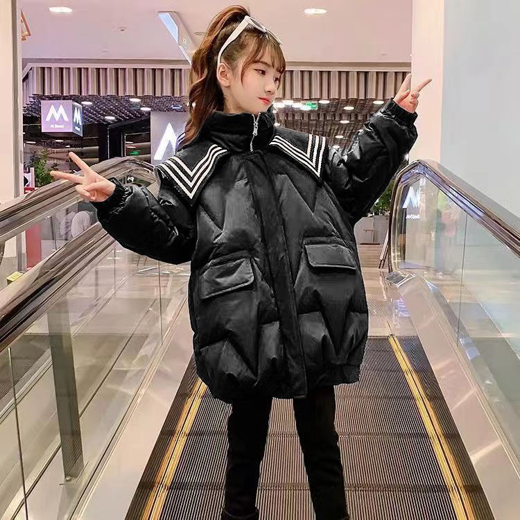 女童羽绒棉服儿童冬季外套中长款棉袄2025年新款冬装洋气韩版