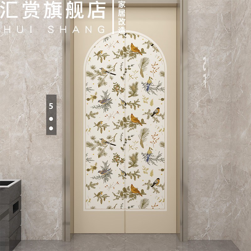 磁吸法式复古入户电梯门装饰贴纸一梯一户高级感贴画防水自粘翻新图片