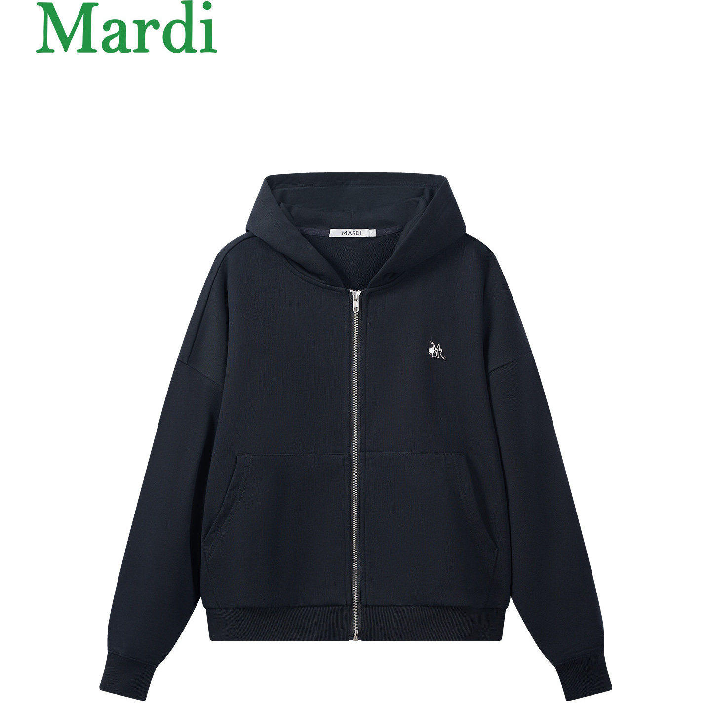 【MARDI官方】休闲风连帽拉链卫衣女灰色宽松百搭外套运动徒步
