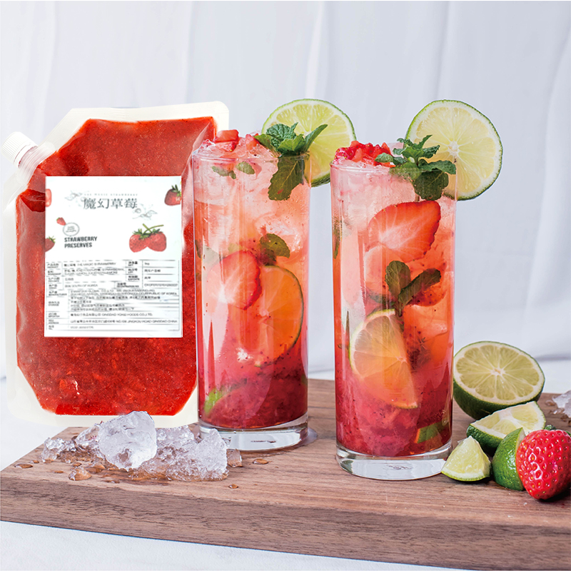 韩国爆火进口魔幻冷冻草莓浆酱