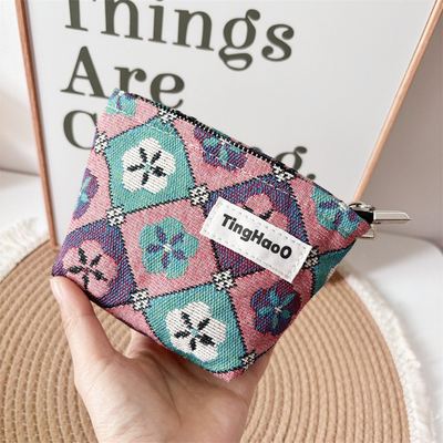 花朵布艺化妆包护肤品收纳包便携旅行外出洗漱包大容量休闲女包包