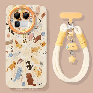 烟花猫咪适用真我gt8pro手机壳美拉德gt7新款realme硅胶gt5全包gt2pro创意gt大师探索版v70s秋冬neo7软gtneo6
