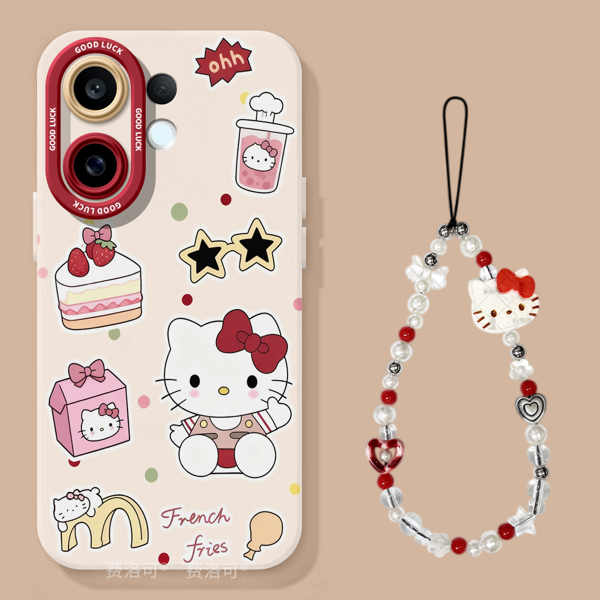 卡通牛仔凯蒂适用vivos30手机壳s20pro新款s18绝美s19硅胶s17超火vivo镜头s16e女vivi高端s15por高级感s12