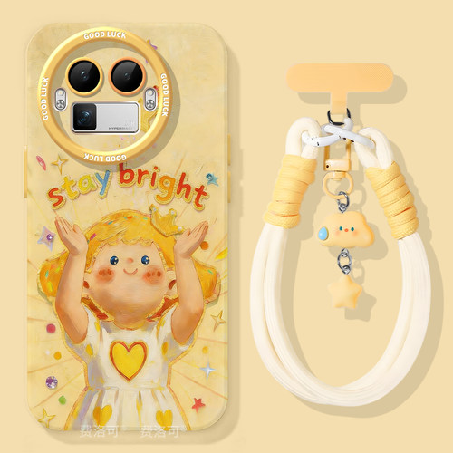 发光女孩适用真我gt8pro手机壳美拉德gt7新款realme硅胶gt5全包gt2pro防摔gt大师探索版v70s秋冬neo7软gtneo6