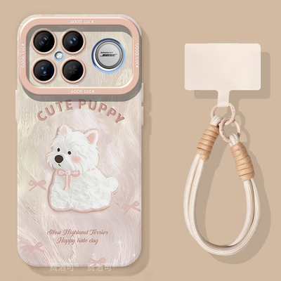 卡通羽纱狗狗适用红米k90promax手机壳女K90超好看小米k80全包小众k70至尊版redmi防摔30por高级50高颜值软80