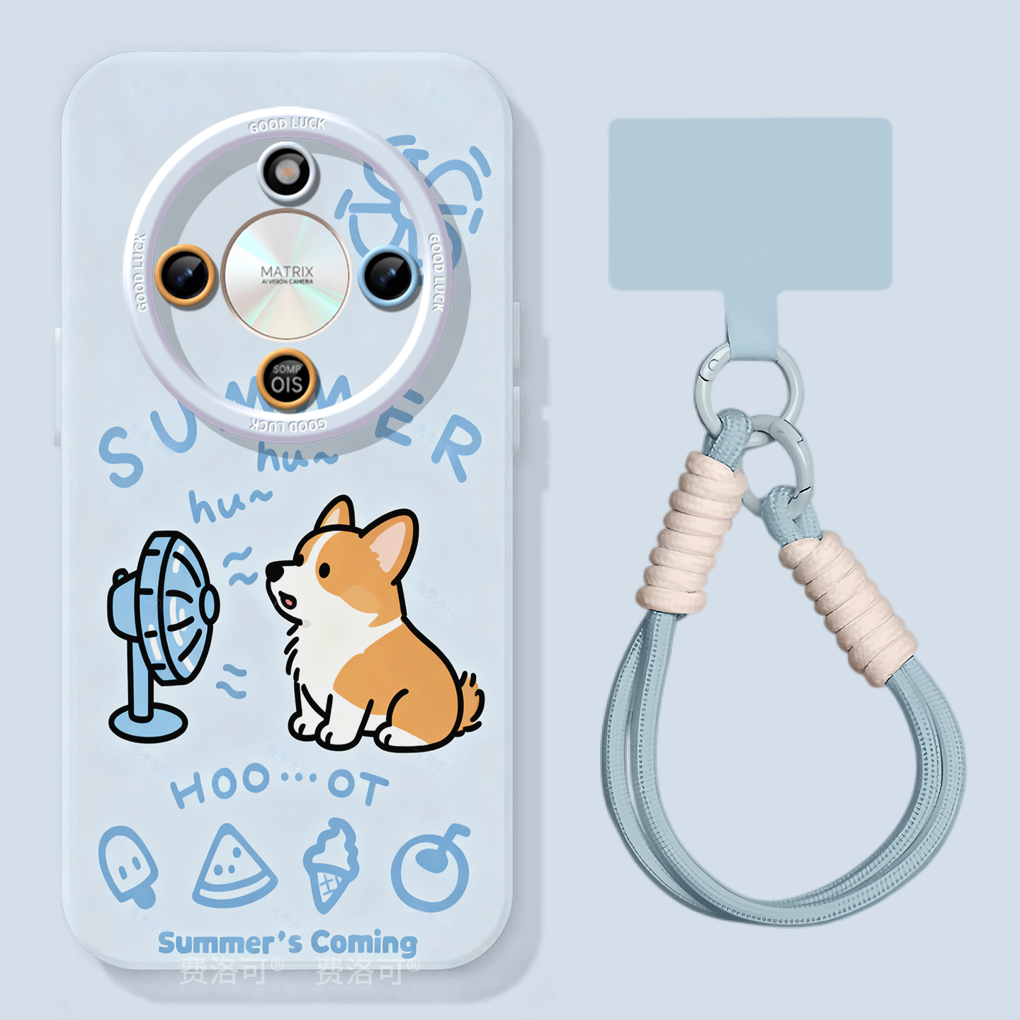 风扇小狗适用荣耀X70手机壳X60竞速版X50pro套x5o叉x30液态硅胶保护honor华为全包x20se高级x40镜头i