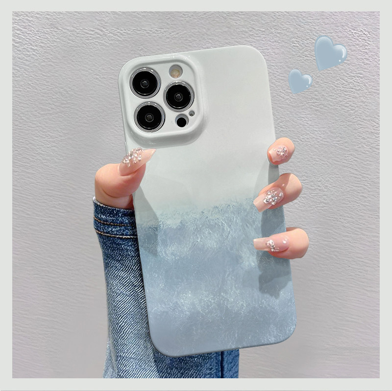 蓝米水彩适用苹果华为vivo小米oppo红米荣耀一加iPhone16手机壳15promax菲林14夏日i13新款12女m