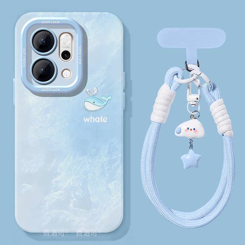 鲸鱼适用oppoReno14手机壳reno13pro高级11液态reno12硅胶保护7se镜头rone9外壳oppo套8全包0PP0软10