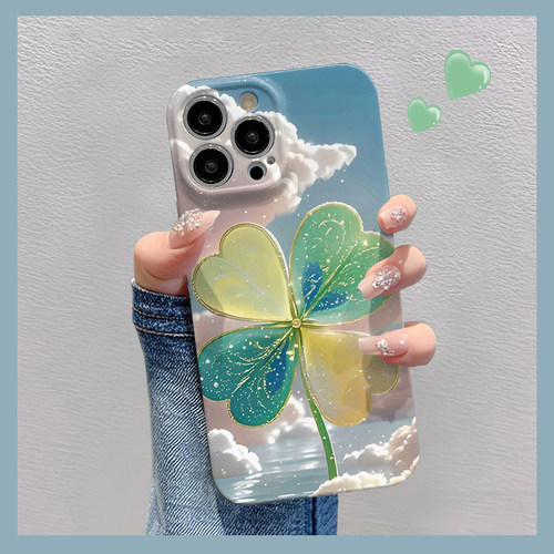 幸运四叶草适用于苹果华为vivo小米oppo红米荣耀一加iPhone16手机壳15promax菲林14夏日i13新款12女mate70pro