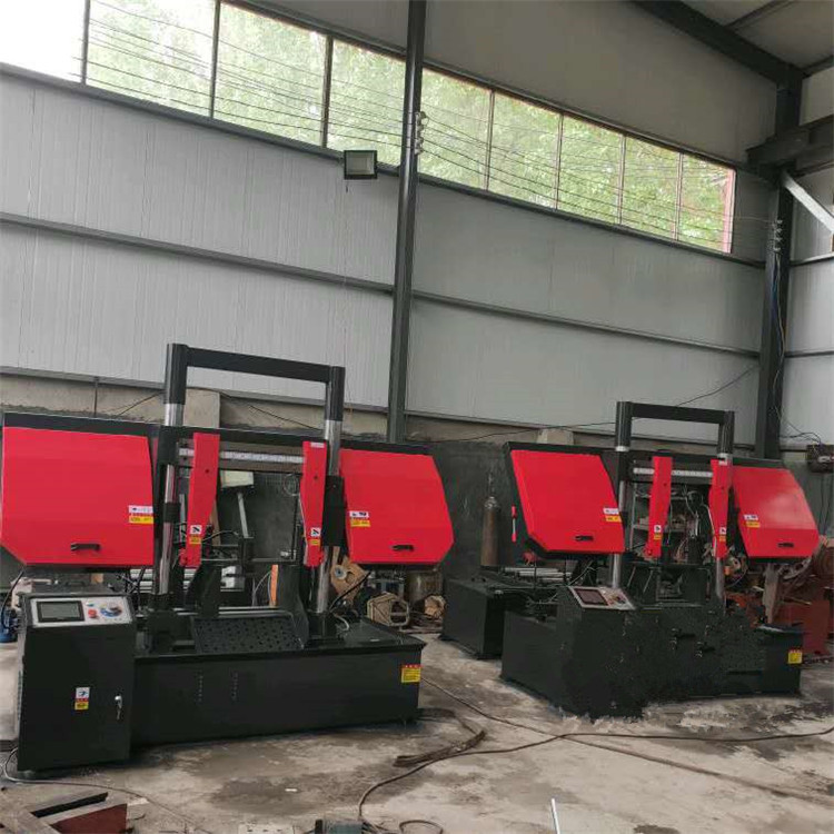 全自动液压钢筋锯切机 半自动双立柱工地钢筋带锯床钢筋切断机