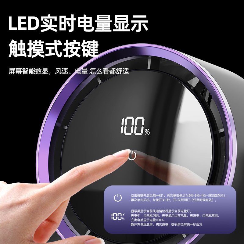 2025新款循环扇迷你电风扇桌面宿舍USB台灯风扇挂壁家用宿舍