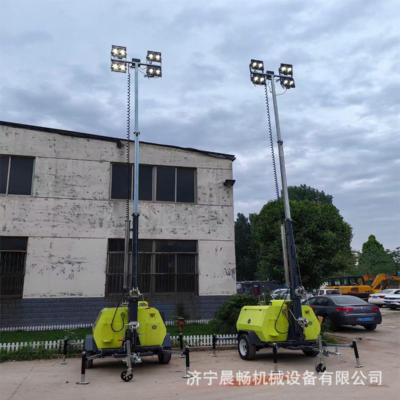 户外移动LED照明路灯车 自动升降6-9米灯杆照明灯塔车现货价格