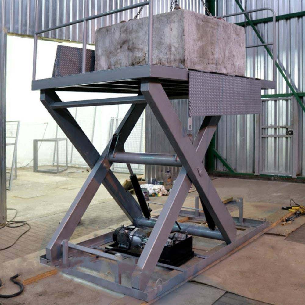 固定剪叉升降平台大吨位举升器带护栏电动剪叉液压升降机上货平台,五金/工具,升降台,淘宝优惠券,粉丝福利购,淘宝优惠卷