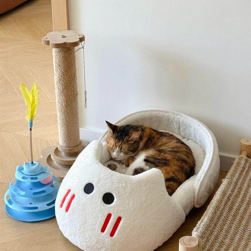 猫窝半封闭式安全感冬加厚猫别墅新式半包围防风防寒宠物睡床沙发