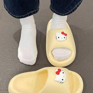 hellokitty海绵宝宝拖鞋女士夏天可外穿厚底踩屎感防滑款拖鞋