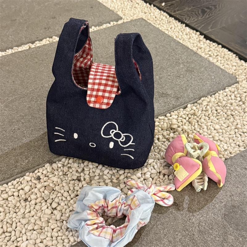 hellokitty饭盒袋手提上班族可爱大容量学生午餐便当袋零食帆布包