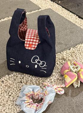 hellokitty饭盒袋手提上班族可爱大容量学生午餐便当袋零食帆布包