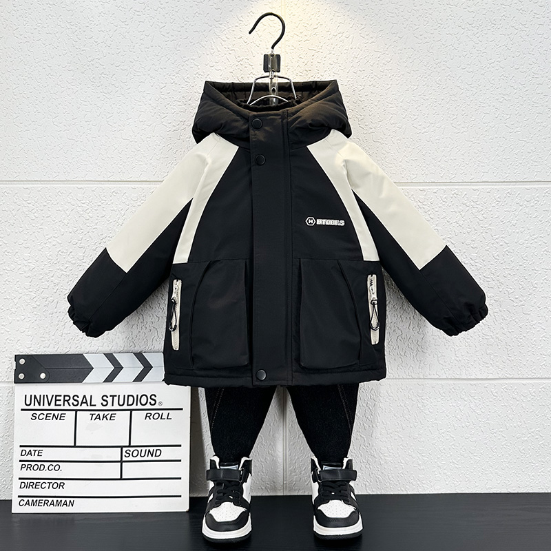 夹棉保暖2024新款秋冬季男童外套