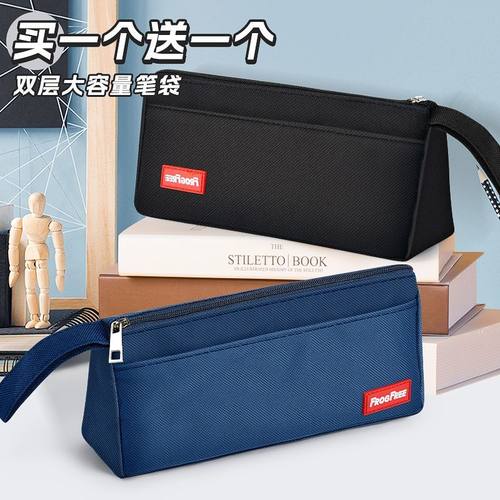 手提式笔袋大容量简约日系帆布