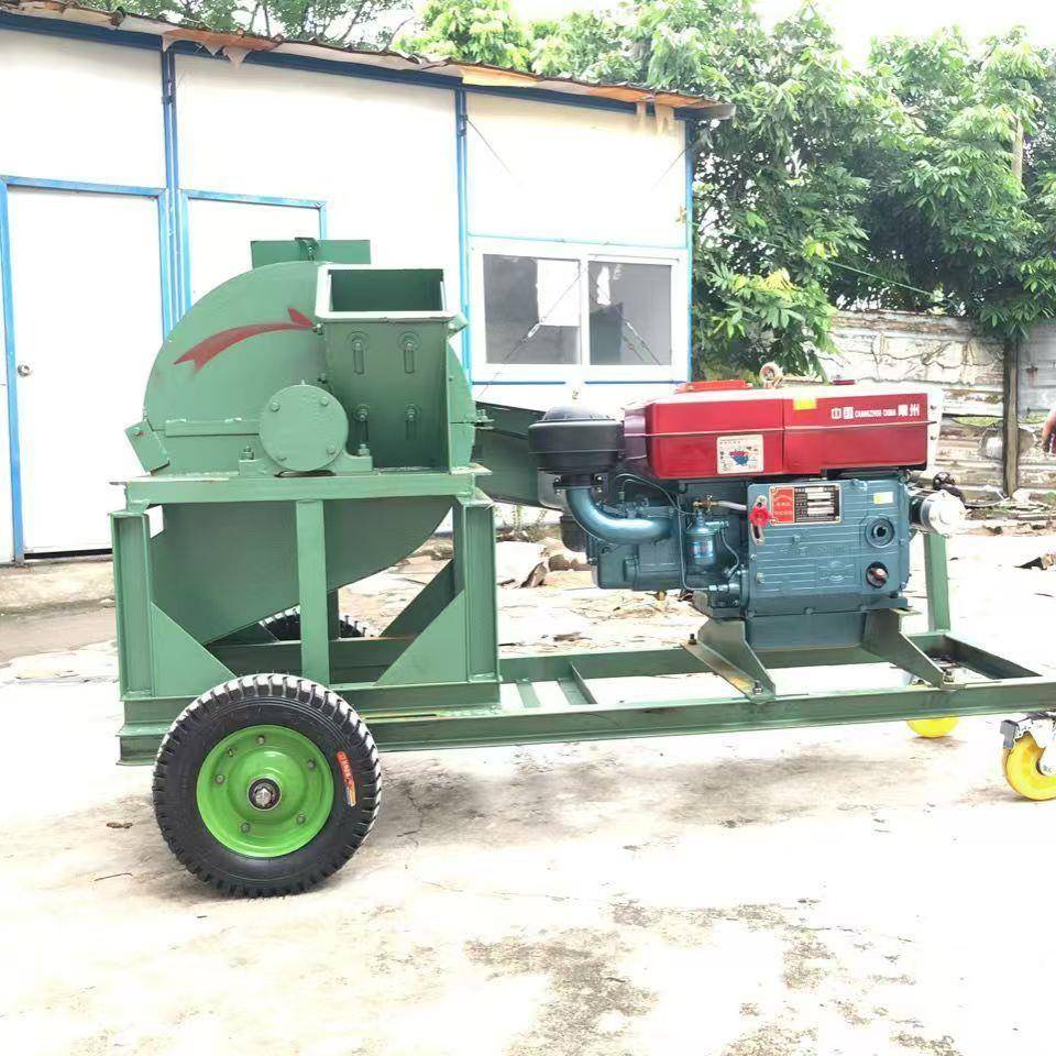 柴油机版木材粉碎机移动小型食用菌菇木粉碎机木屑机型号多种