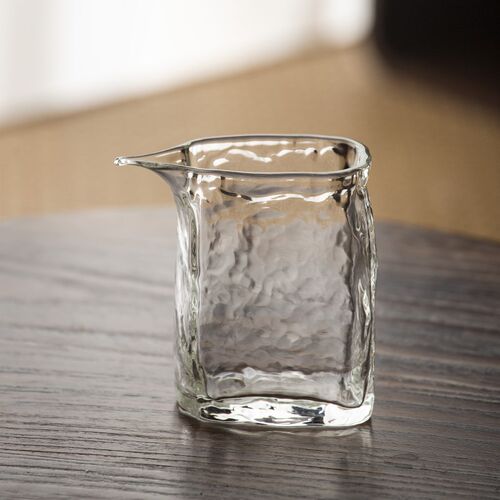叶屿冰川纹理公道杯硼硅加厚耐热锤纹分茶器大容量古法手工茶海