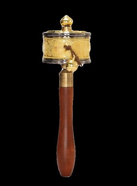 藏族转金筒六字真言小手摇西藏随身摆件经转简转筒转.轮经筒小号