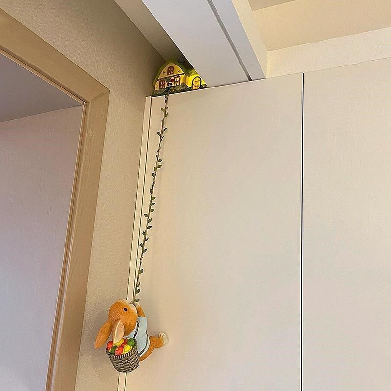 爬绳小兔房间卧室装饰布置摆件氛围感玄关电视R背景墙客厅入户门