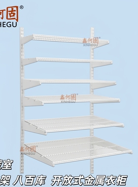 鑫何固800库金属置物架储藏室分层收纳壁挂式网格板书架玄关设计