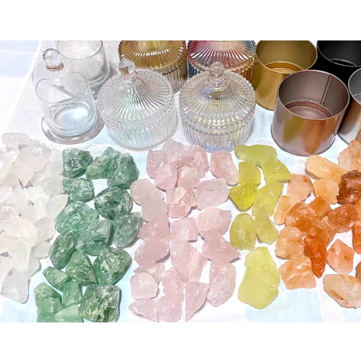 天然粉水晶原石摆件招财粉晶