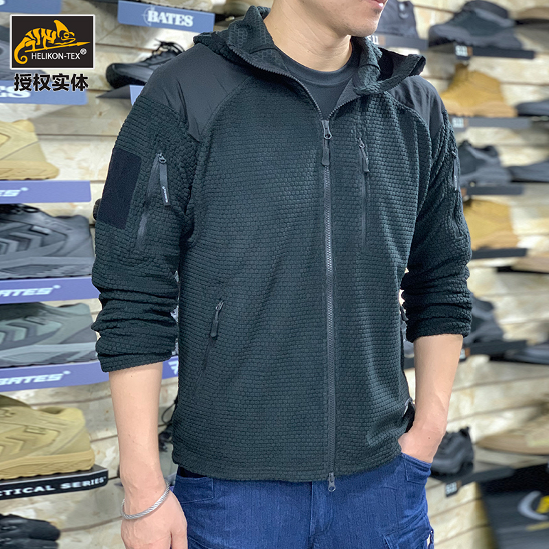 赫利肯连帽摇粒绒抓绒衣保暖夹克