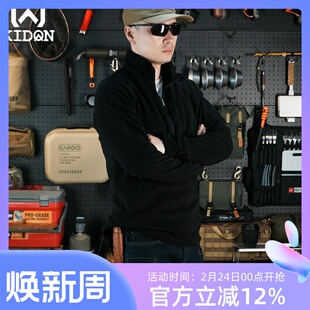 KIDON秋冬L2抓绒衣户外战术保暖内衣防寒滑雪骑行立领套头衫卫衣